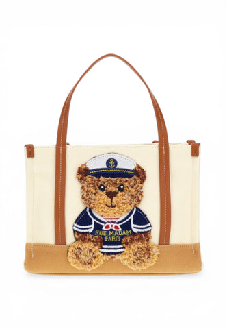 RUE MADAM Borsa A Mano Donna Bianco Marrone 1543-PE26-BICOLORCOOKIE