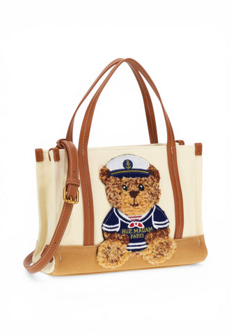 RUE MADAM Borsa A Mano Donna Bianco Marrone 1543-PE26-BICOLORCOOKIE