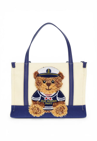 RUE MADAM Borsa A Mano Donna Bianco Blu 1543-PE26-BICOLORBLUE