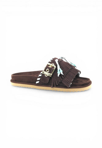 COLORS OF CALIFORNIA Ciabatte Donna Marrone Azzurro Frange HC.BIOW603-PE26-MOKA