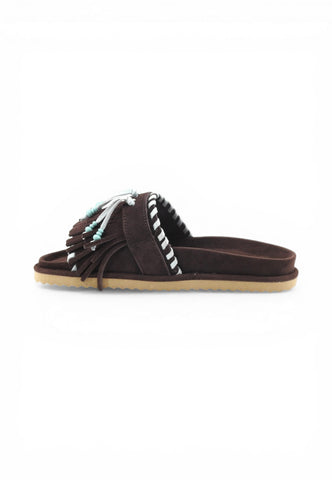 COLORS OF CALIFORNIA Ciabatte Donna Marrone Azzurro Frange HC.BIOW603-PE26-MOKA