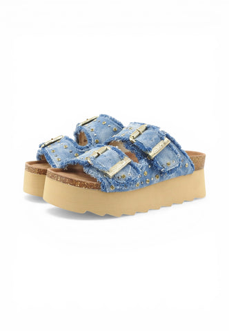 COLORS OF CALIFORNIA Ciabatte Donna Blu Denim Borchie HC.BES41N-PE26-DEN