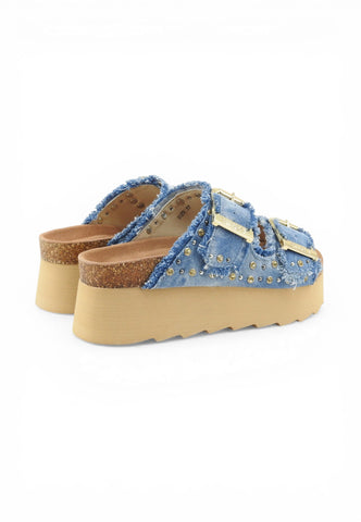 COLORS OF CALIFORNIA Ciabatte Donna Blu Denim Borchie HC.BES41N-PE26-DEN