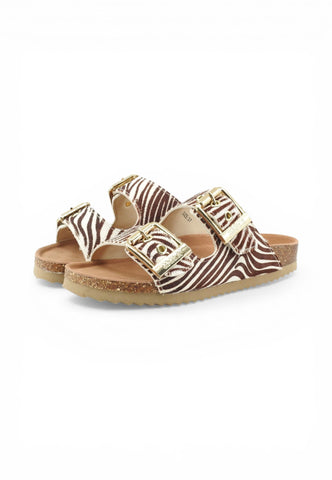 COLORS OF CALIFORNIA Ciabatte Donna Bianco Marrone Animalier HC.BIO502-PE26-ZEB