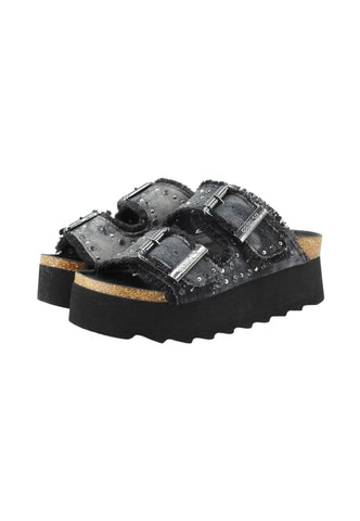 COLORS OF CALIFORNIA Ciabatte Donna Nero Denim Borchie HC.BES41N-PE26-BLA