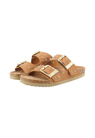 COLORS OF CALIFORNIA Ciabatte Donna Marrone Borchie HC.BIO501-PE26-NAT