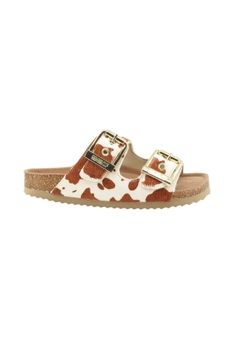COLORS OF CALIFORNIA Ciabatte Donna Bianco Marrone Animalier HC.BIO502-PE26-COW