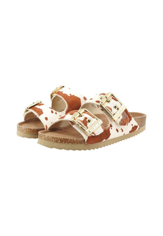 COLORS OF CALIFORNIA Ciabatte Donna Bianco Marrone Animalier HC.BIO502-PE26-COW