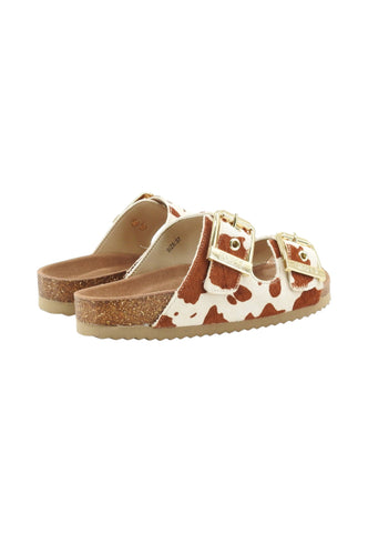 COLORS OF CALIFORNIA Ciabatte Donna Bianco Marrone Animalier HC.BIO502-PE26-COW