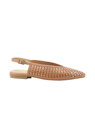 JANET Ballerine Donna Marrone Borchie J-712-PE26-K5