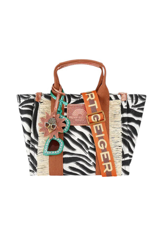KURT GEIGER Borsa Shopper Donna Bianco Nero Animalier 2043801069-PE26