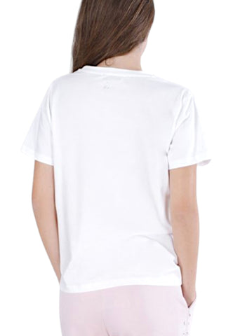 CAFE NOIR T-Shirt Donna Bianco Rosa Strass C7JT0271-PE26-W022
