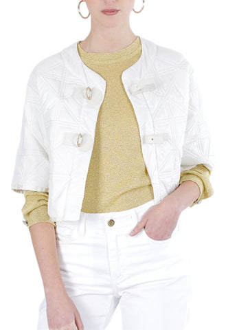 CAFE NOIR Giacca Trapuntata 3/4 Donna Bianco C7JN0128-PE26-W042