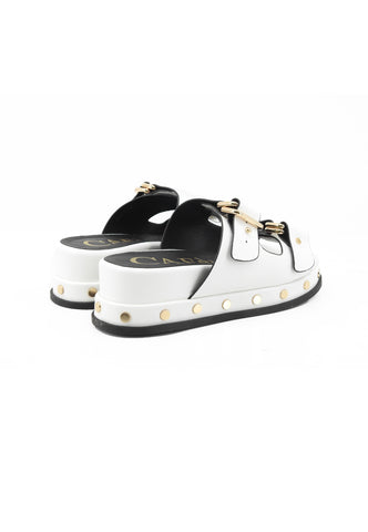 CAFE NOIR Ciabatte Donna Bianco Borchie C1LC9000-PE26-W001
