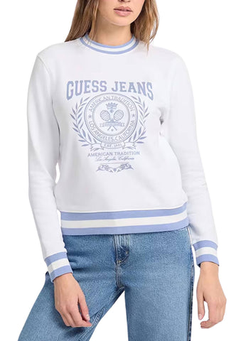 GUESS Felpa Donna Bianco Azzurro W6RQ30K68I4-PE26-G011