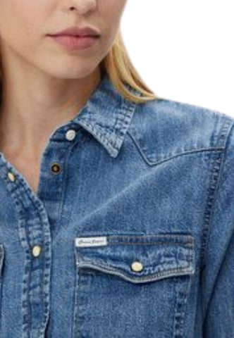 GUESS Camicia Jeans Donna Blu Denim W5RH35D5M81-PE26-GJMW