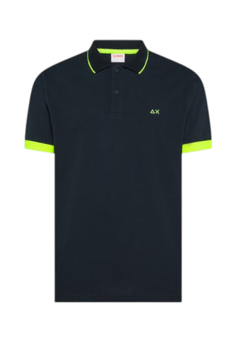 SUN68 T-Shirt Polo Uomo Blu Giallo A36120-PE26-07
