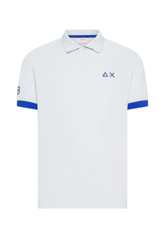 SUN68 T-Shirt Polo Uomo Bianco Blu A36121-PE26-01