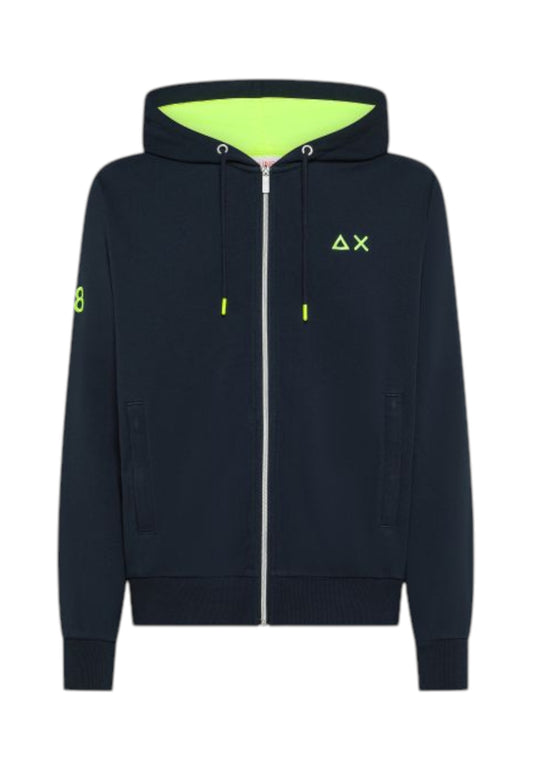 SUN68 Felpa Uomo Blu Giallo F36116-PE26-07