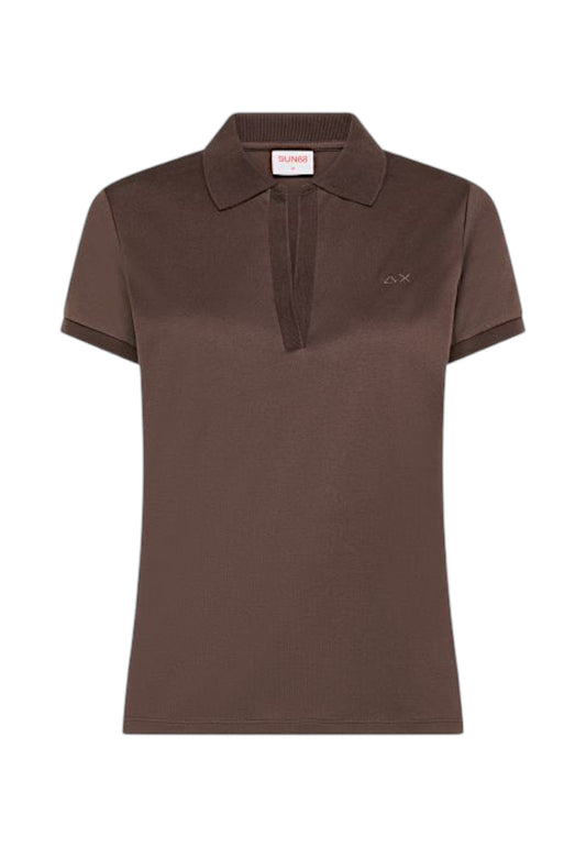 SUN68 T-Shirt Polo Donna Marrone A36213-PE26-08
