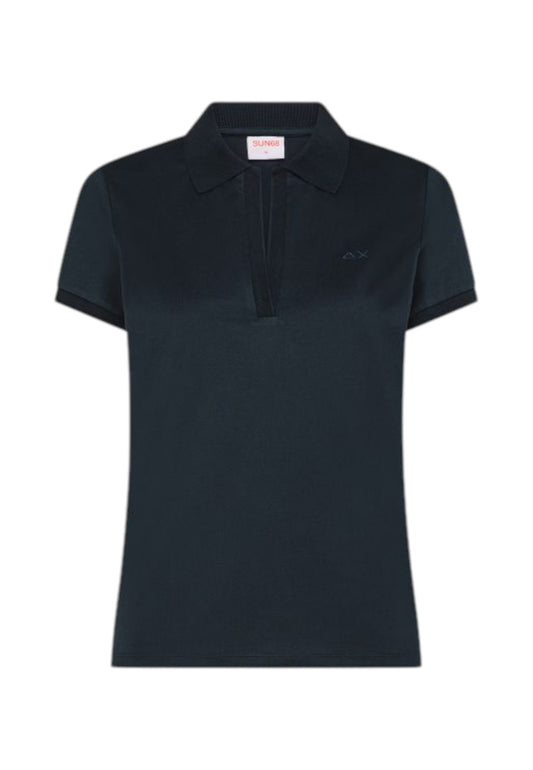 SUN68 T-Shirt Polo Donna Blu A36213-PE26-07