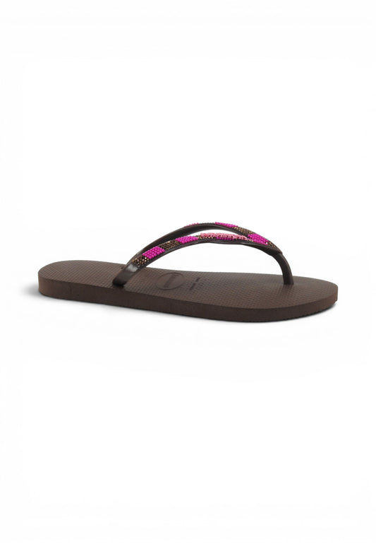 HAVAIANAS Ciabatte Infradito Donna Marrone Rosa Perline 4150168-PE26-00727