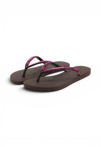 HAVAIANAS Ciabatte Infradito Donna Marrone Rosa Perline 4150168-PE26-00727