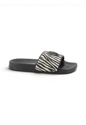 U.S. POLO ASSN: Ciabatte Donna Nero Bianco Animalier IVY002F-PE26-BLK-ZEB01