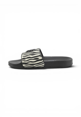 U.S. POLO ASSN: Ciabatte Donna Nero Bianco Animalier IVY002F-PE26-BLK-ZEB01
