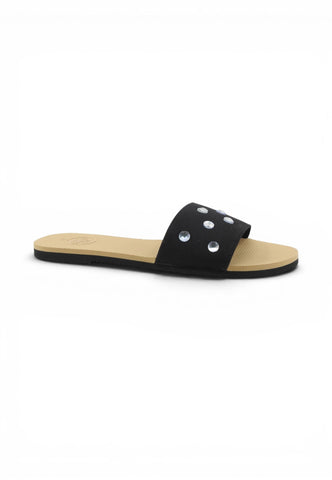 SUN68 Ciabatte Donna Nero Beige Strass X36209-PE26-11
