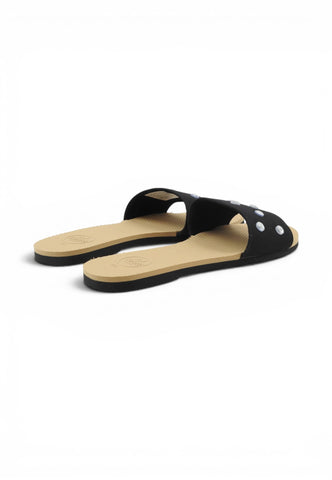 SUN68 Ciabatte Donna Nero Beige Strass X36209-PE26-11