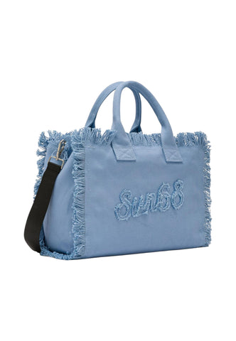 SUN68 Borsa Shopper Donna Azzurro Frange W36208-PE26-56