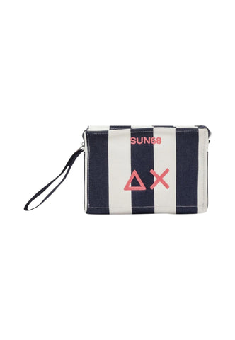 SUN68 Borsa Pochette Donna Blu Bianco W36222-PE26-0731
