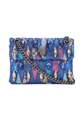 KURT GEIGER Borsa A Spalla Donna Blu Multicolore Paillettes5018285609-PE26