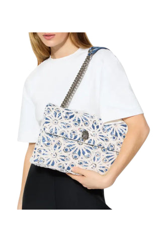 KURT GEIGER Borsa A Spalla Donna Azzurro Bianco 9796589609-PE26