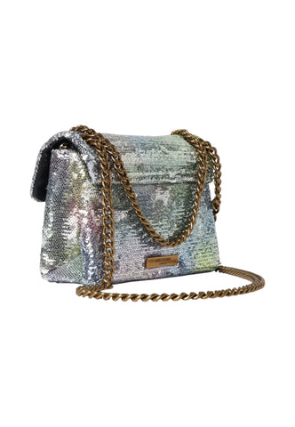 KURT GEIGER Borsa A Spalla Donna Argento Multicolore Paillettes 5380067779-PE26
