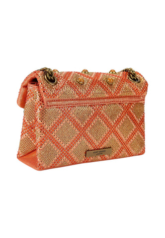 KURT GEIGER Borsa A Spalla Donna Arancione Strass 4374955609-PE26
