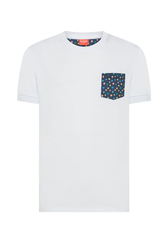 SUN68 T-Shirt Uomo Bianco Blu T36143-PE26-0123