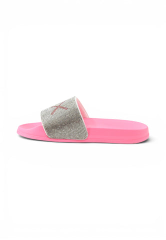SUN68 Ciabatte Donna Rosa Argento Strass X36211-PE26-62