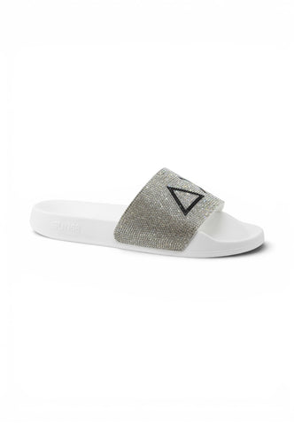 SUN68 Ciabatte Donna Bianco Argento Strass X36211-PE26-01