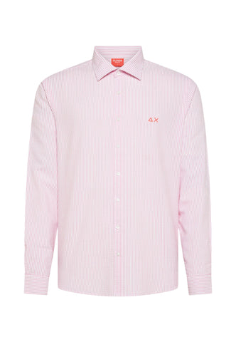 SUN68 Camicia Uomo Rosa Bianco S36123-PE26-0401