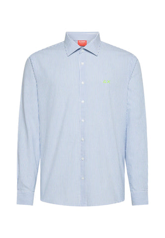 SUN68 Camicia Uomo Bianco Azzurro S36123-PE26-0501