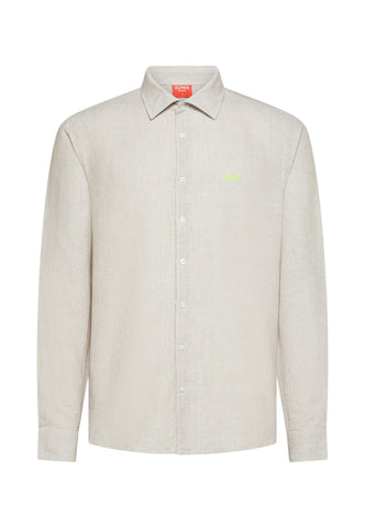 SUN68 Camicia Uomo Beige Bianco S36122-PE26-0601