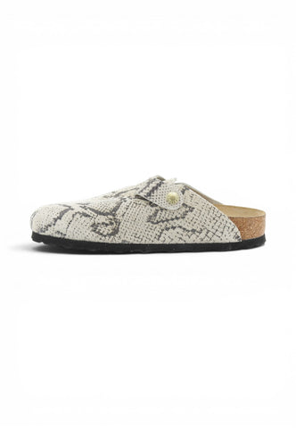 BIRKENSTOK Ciabatte Boston Donna Beige Grigio Animalier 1033086-PE26