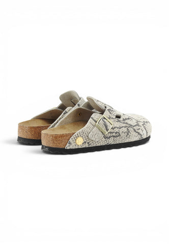 BIRKENSTOK Ciabatte Boston Donna Beige Grigio Animalier 1033086-PE26