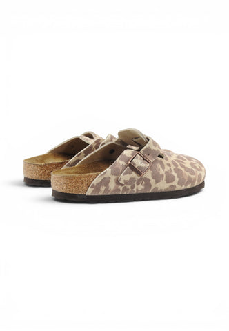 BIRKENSTOCK Ciabatte Boston Donna Marrone Beige Animalier 1033324-PE26