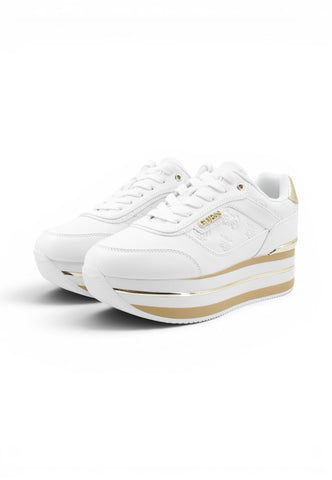 GUESS Sneakers Donna Bianco Oro FLJHN4ELE12-AI27-WHIPL