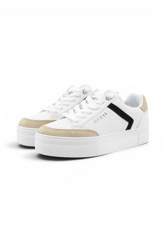 GUESS Sneakers Donna Bianco Beige Nero FLTGX2PEL12-AI27-WHITE