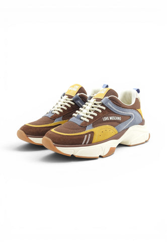 LOVE MOSCHINO Sneakers Donna Marrone Giallo Azzurro JA15426G1PIQN30A-AI27