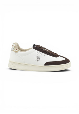 U.S. POLO Sneakers Donna Bianco Marrone ALPHA002A-AI27-WHI-DBR04